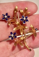 Spilla donna in oro 18 Kt 750 con zaffiri