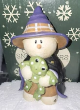 Sarah's Attic Snowonders Froggy Witch Frog Halloween Figurine Vintage 2007