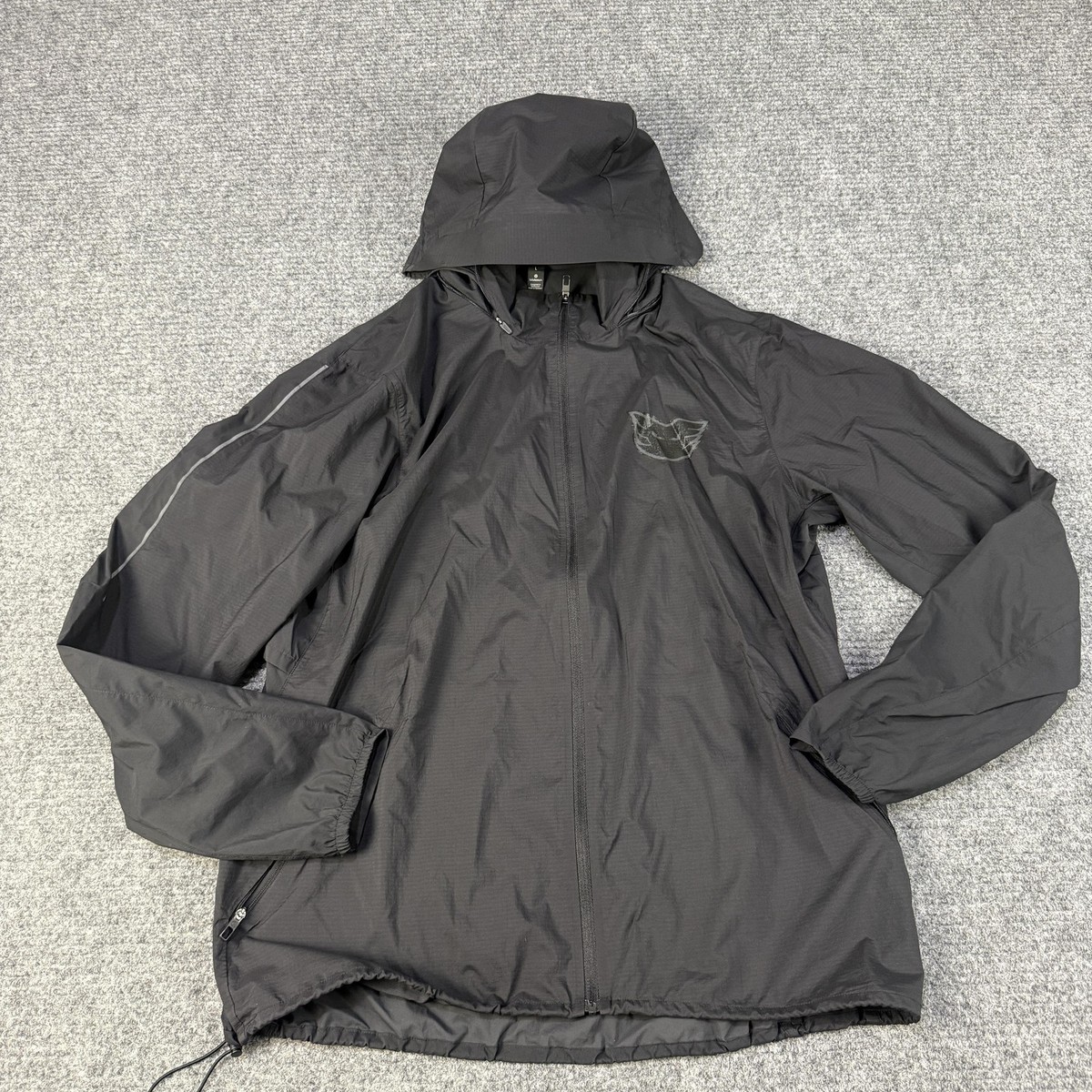 Lululemon Jacket Mens Large Black Hooded Reflective Nylon 