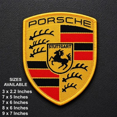 Porsche Stuttgart Embroidered Iron-On/Sew-On Patch Jacket Backpack Badge Sets