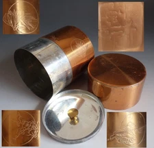 Kaikado Tea caddy canister copper Chazutsu Kyoto pine tree bamboo ume #18