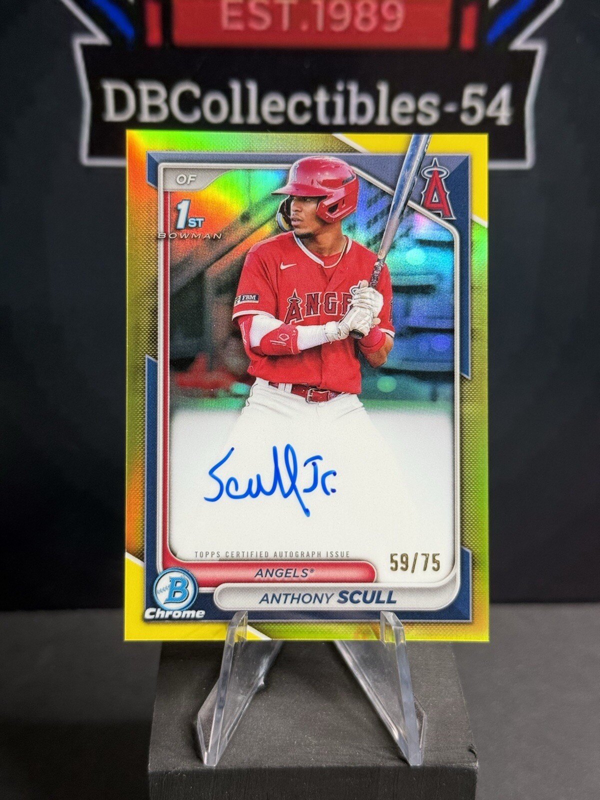 2024 Bowman Chrome Anthony Scull 1st Yellow Refractor Auto /75 #CPA-AS