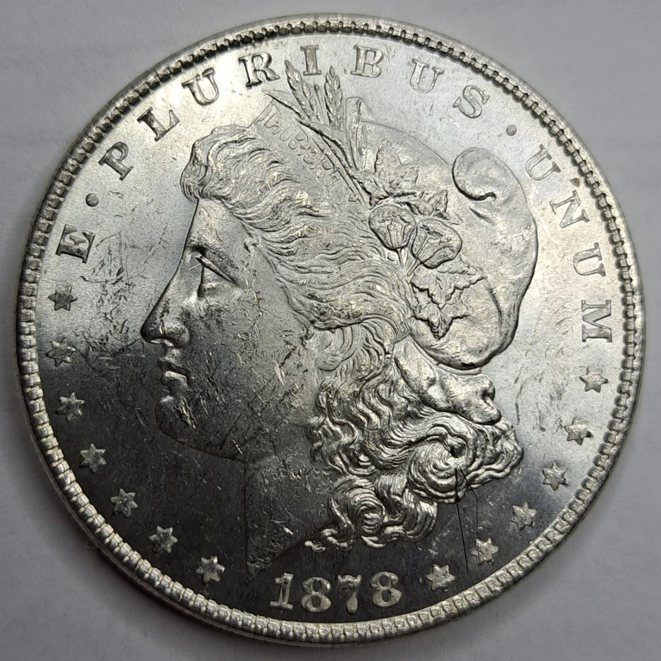 1878 8TF Morgan Silver Dollar OBV. Scratch VAM 21 MS BU Unc Proof Like PL Rev. - Image 2 of 4