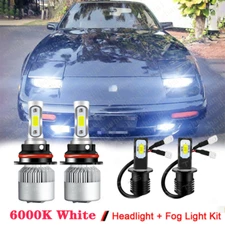 For Nissan 300ZX 1987-1989 6000K LED Headlight High/Low Fog Light 4x Bulbs Combo