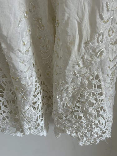 Antica Sartoria by Giacomo Cinque White Beaded Dress Size M Silk Blend - Picture 9 of 19