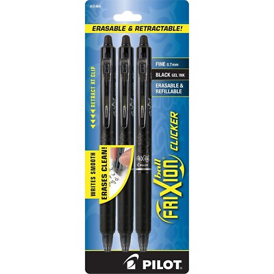 Pilot FriXion Ball Clicker Erasable Gel Pens Fine Point Black Ink 147445