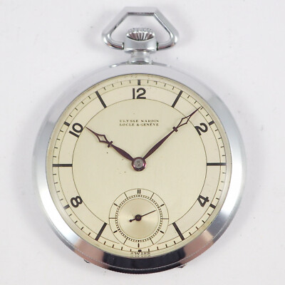 ULYSSE NARDIN - Art Deco - Stahl Vintage Frackuhr Taschenuhr - ca. 1938