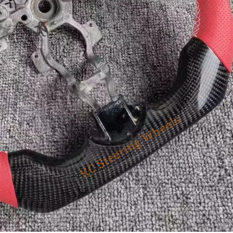 Carbon Fiber Red Perforated leather Steering Wheel For 2012-2024 Nissan Sentra - Image 4 of 4
