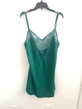 Vintage Victoria  s Secret Slip Dress S Fairy Babydoll 90  s Y2K Lace Green Bias