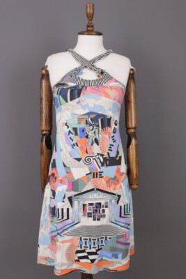 SAVE THE QUEEN SUN Colorful Abstract Floral Print Summer Tank Dress Size L