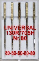 NäHmaschinennadeln Flachkolben 130/705 Universal 80Er 5 Nadeln Neu
