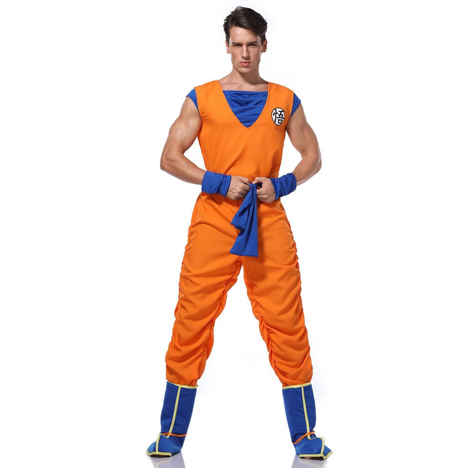 Dragon Ball Z Goku Adult Anime Costume Cosplay Optional Super Saiyan Wig - Image 3 of 4