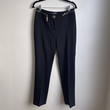 Vintage 90s Y2k Roberto Cavalli CLASS Black Pants Trousers Slacks Gold Zipper 8