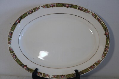 CCTP THOMPSON ALADDIN CHARTREUSE USA 11 1/2'' Oval Ham Turkey Serving Platter