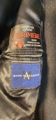 BLACK WOOL,CASHMERE Blend trench woven in Italy di silver. XL THE BEST COAT - Picture 8 of 11