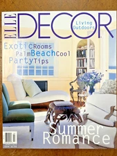ELLE DECOR June July 1998, Exotic Rooms, Palm Beach Cool, VERY NICE