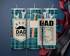 20oz Insulated Skinny Stainless Steel Tumbler, Best Dad Ever, Lid  Straw