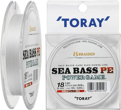 Toray. Sea Bass Pe. Power Game. 8 Braided. 18lb 150m.