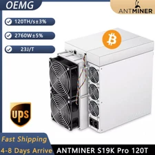Antminer S19k pro 120T Asic Miner 2760W BTC Bitcoin Miner Mining Include PSU