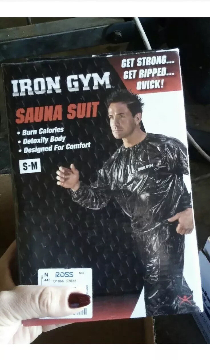 IRON GYM SAUNA SUIT SIZE SM FLEXIBLE MATERIAL ELASTIC WAIST CUFFS ROOMY FIT eBay