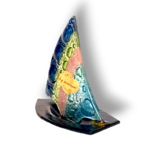 Barca a vela in vetro di Murano