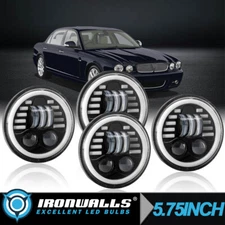 DOT 4x 5.75" 5-3/4" Round LED Headlights DRL H4 Hi-Lo for Jaguar XJ6 XJS XJ12 US
