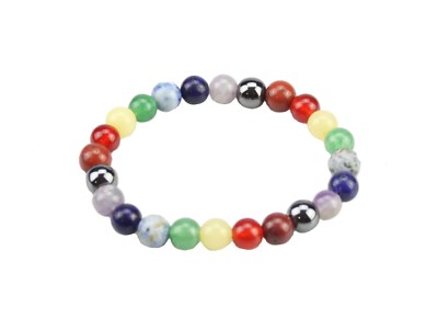 7 Chakra Hematite Bracelet Magnetic Therapy 7Chakra Stone Meditation Healing