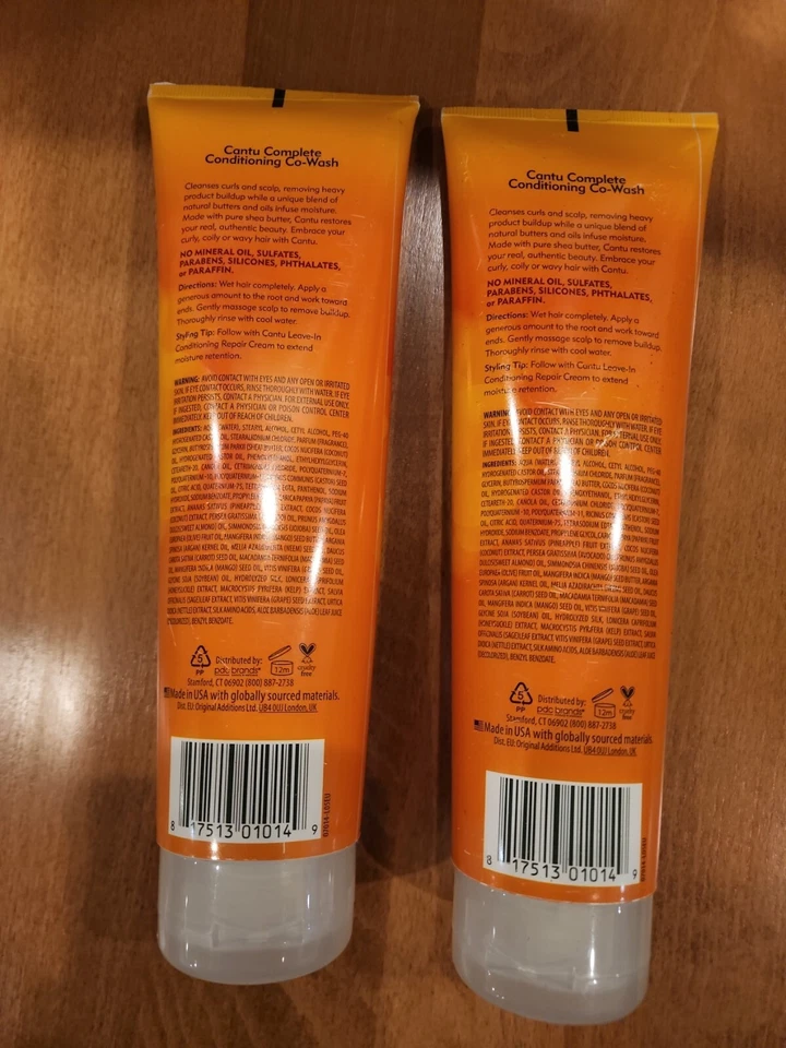 НОВЫЙ лот из 2 Cantu полный кондиционер совместное мытье для натуральных волос 10 унций трубки - Изображение 2 из 2