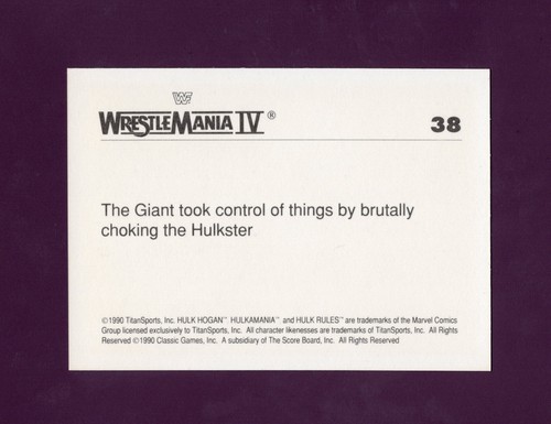 1990 Classic WWF Hulk Hogan Andre the Giant #38 - Picture 2 of 2