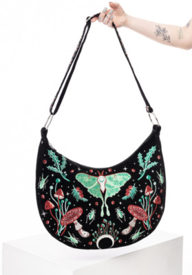 Restyle Gothic Tasche Umhängetasche Herbal Hobo Bag Motte Kräuter Pilze Käfer