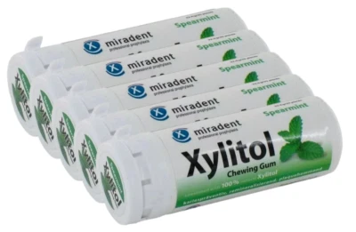 WWW.SPEISEKAMMER-SHOP.DE 5 x 30 Stück Xylit KAUGUMMI Xylitol Spearmint 100% Xylit, 0% Zucker Miradent