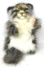 Hansa Pallas Cat Full Body Hand Puppet Realistic Look Animal Learning Toys 16"
