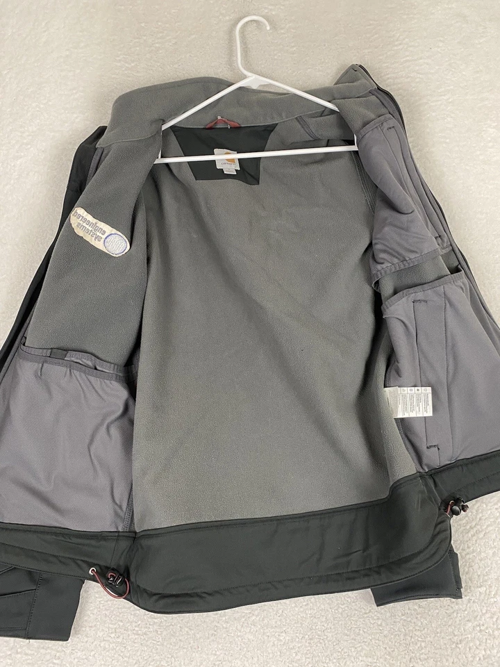 Carhartt Soft Shell Jacket Mens Medium Black Fleece Lined Rain Defender - Image 2 of 4