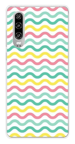Coque en silicone imprimée compatible Huawei P30 Vagues colorees - Imagen 1 de 3