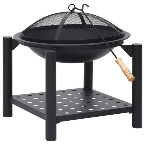Fire Pit with Poker 21.3"x21.3"x21.7" Steel - Picture 2 of 5