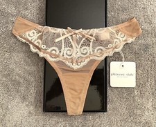PLEASURE STATE New Womens Lace Thong String  sexy Lingerie Nickers nude beige S
