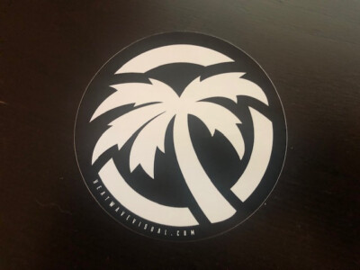 OEM HEATWAVE Visual STICKER 3 1/2'' round Palm logo Black & White Awesome!!