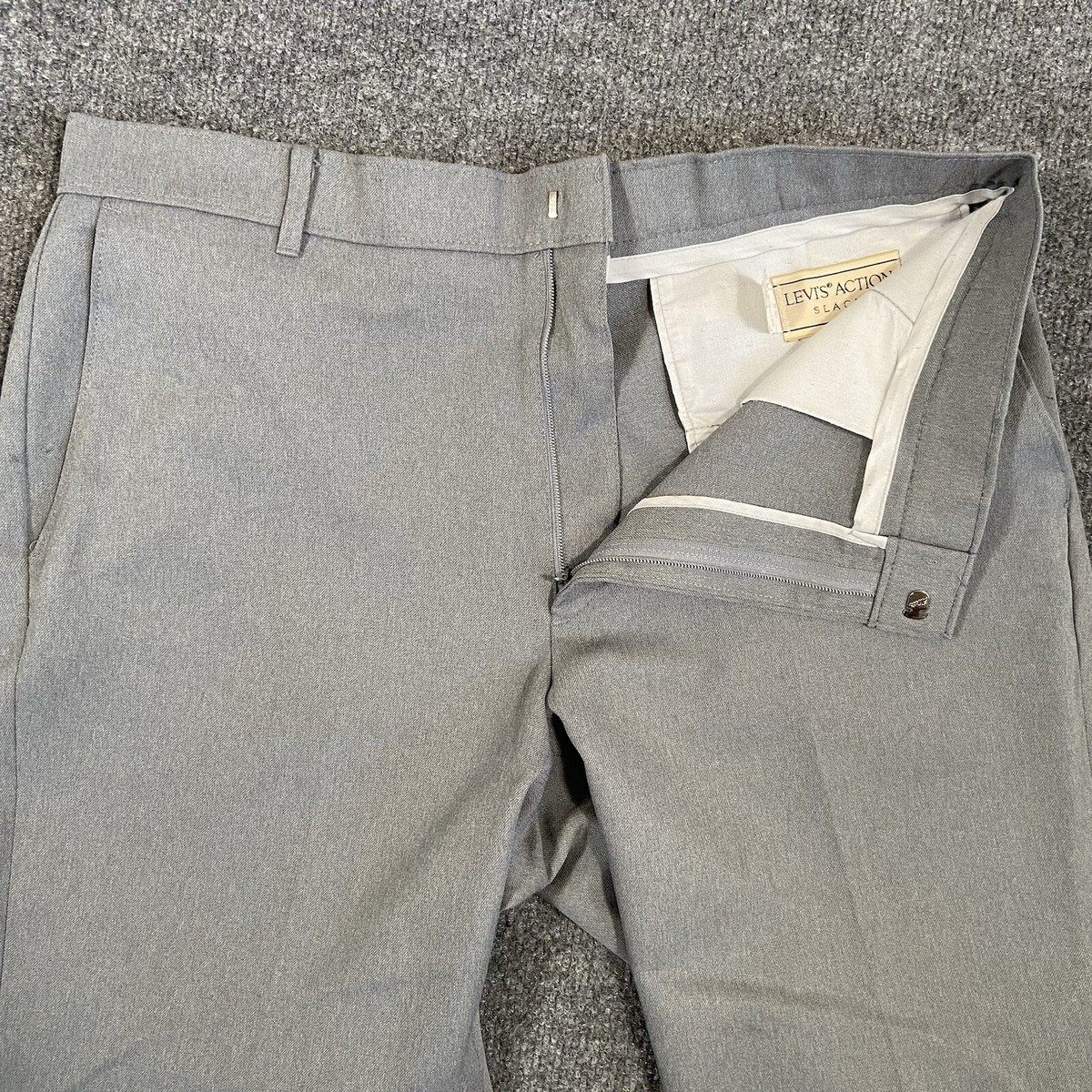 Vintage 70s Levi's Action Slacks Mens 34x30 Light Gray | eBay