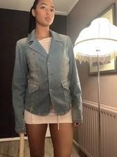 Vintage Tommy Hilfiger Denim Fitted Blazer Size S
