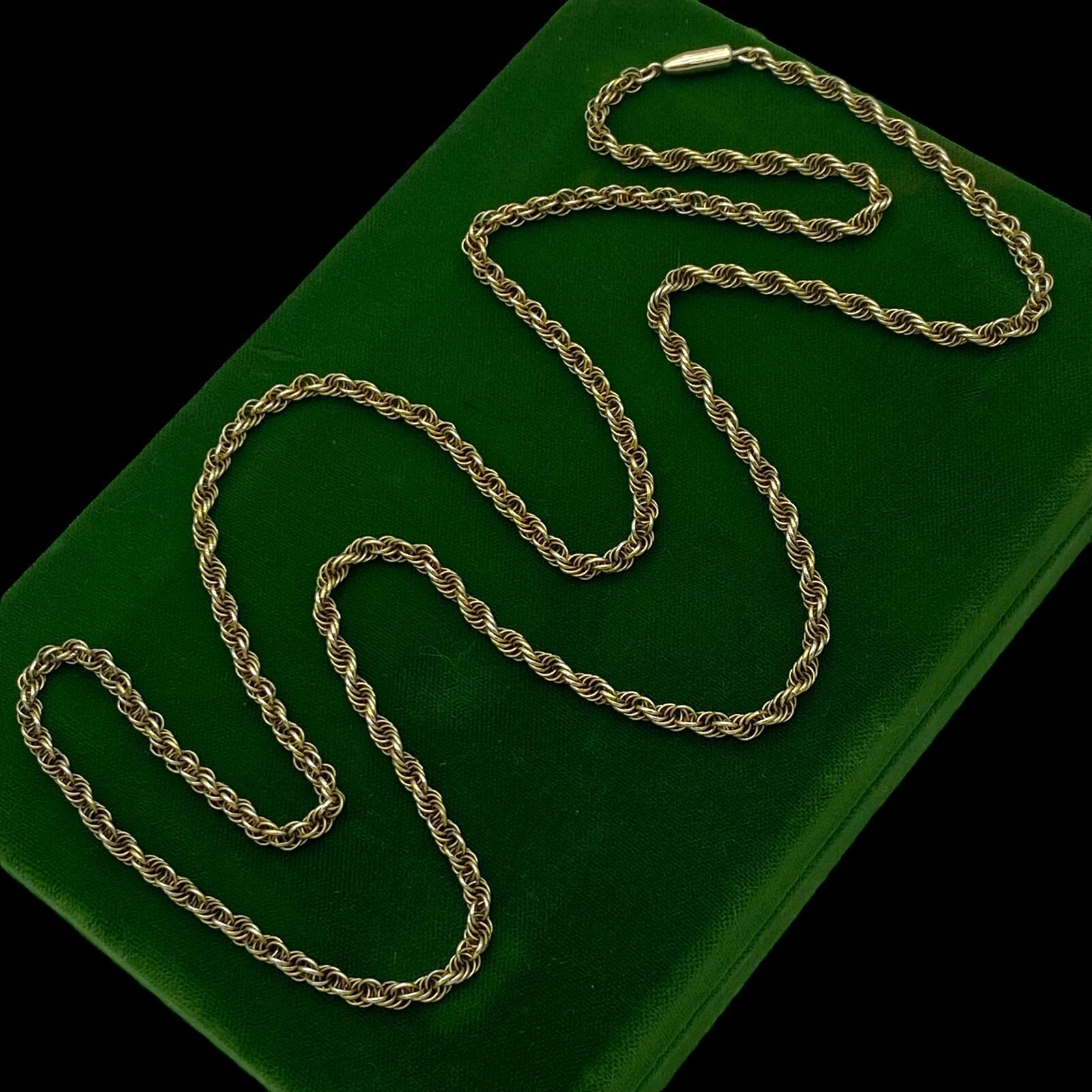 Antique Vintage Nouveau 14k Gold Filled GF KREMENTZ Rope Chain Necklace