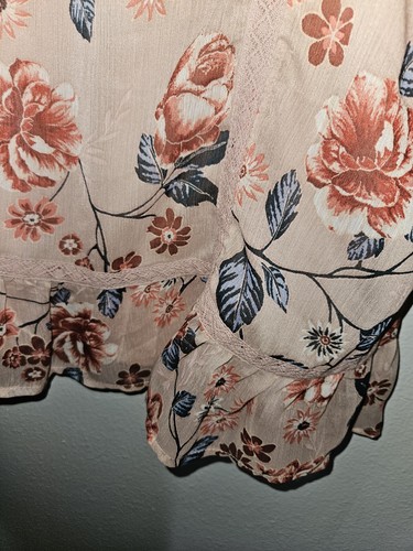 American Rag Damen Gr. S Dusty Rose Rosa Blumen Kleid Boho Neckholder mit Schlüsselloch - Bild 3 von 10