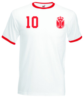 Youth Designz Herren T-Shirt Serbien mit WUNSCHNAME + NUMMER Trikot EM WM