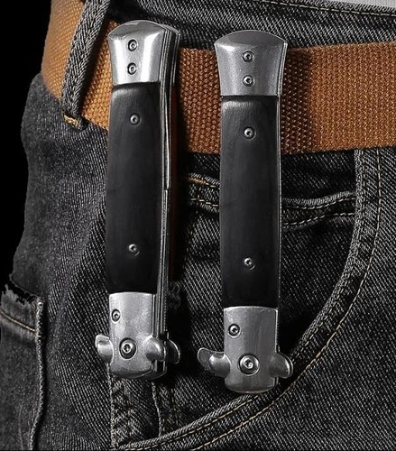 Pocket Folding Knife with 3.8”Stainless Steel Blade and Wood Handle with Liner-L - Picture 3 of 4