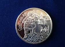 1977 World Wide Mint Coca Cola Holiday Fun Coke Adds Life Silver Art Medal P2324