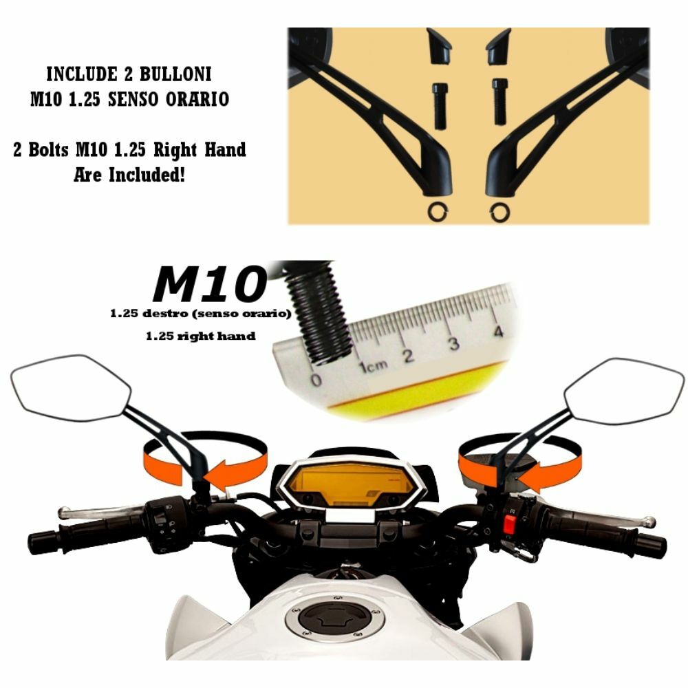 Rétroviseur BriskMore BT-022 – Lentille Convexe HD – Pivot 360° – Compatible Guidon Plat 14-24 Mm – Paire