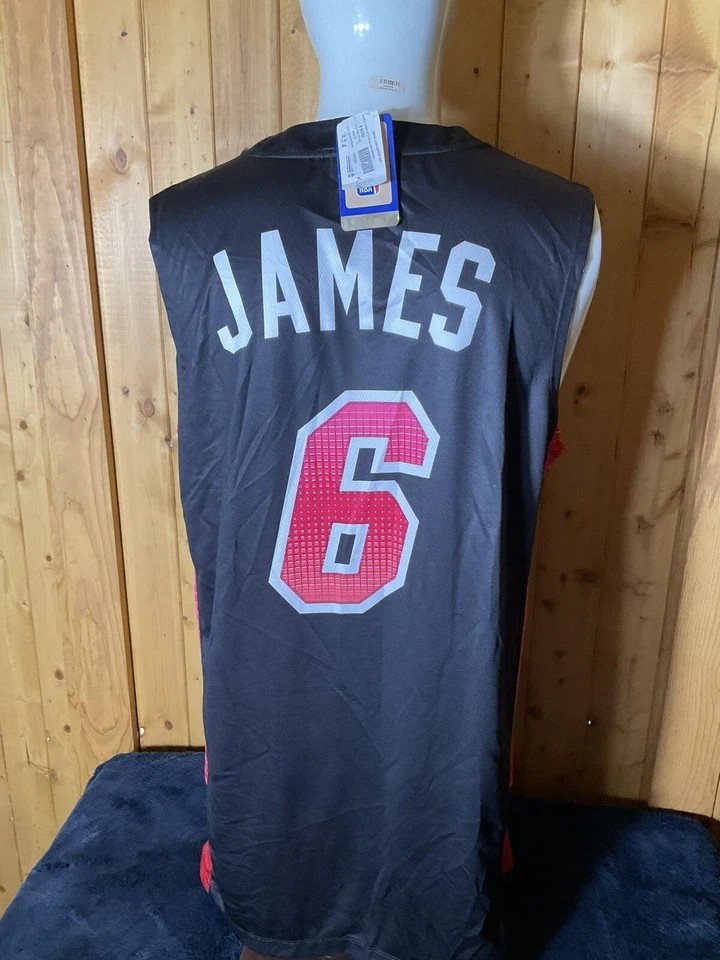 Majestic NBA Lebron James Miami Heat 6 Jersey Black Pink Red Size M NBA - Image 3 of 4