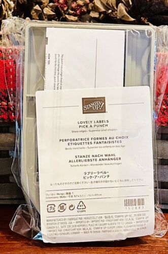STAMPIN UP LOVELY LABELS Pick A Punch 1/2 3/4 1 Inch Slots NEW RARE RETIRED TAGS - Picture 2 of 3