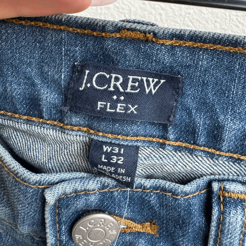 Neu mit Etikett J. Crew Flex Straight Fit Blue Solid Wash Medium Light Jeans Size 31 x 32 - Bild 4 von 8