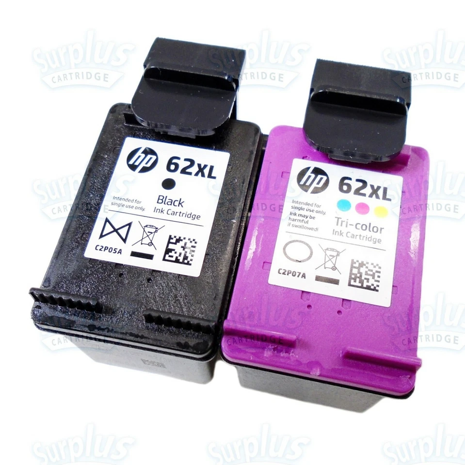 2 tintas genuinas HP 62XL HighYield negras y de color ENVY 5542 5545 5660 5663 7640 7645 Foto 3 de 3