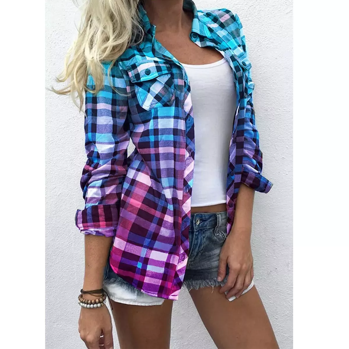 Shorts and deals plaid shirt